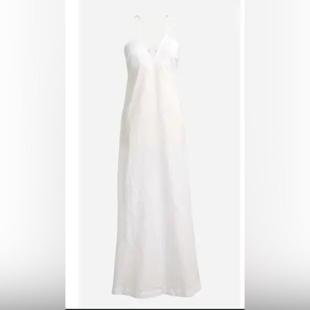 J.Crew Cross-back beach dress in linen-cotton blend
